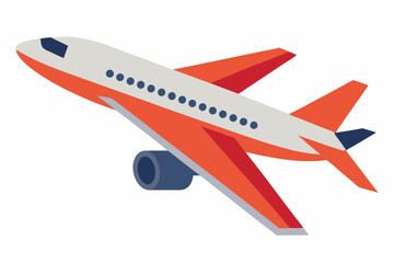 Dynamic Airplane Vector Image with Red Accents for Aviation Posters