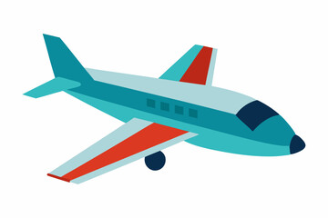Vibrant Red and White Airplane Vector Illustration for Travel and Aviation Design