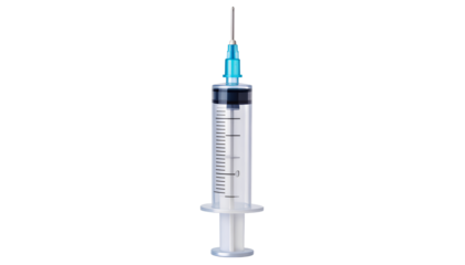  Medical Syringe with Scale Marks and Plunger, Transparent Tool for Injections, Isolated on Transparent Background PNG