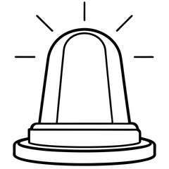 Emergency Alert Siren Line Icon 