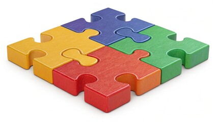 "Colorful 3D puzzle piece, single unit, plastic texture, PNG with transparent background"

