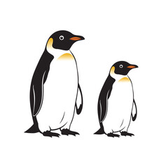 Vector two penguins with a white background
