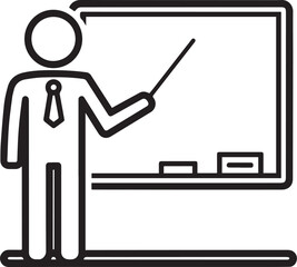 Teacher at Board Icon design vector style art illustrator