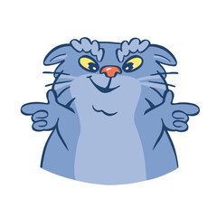 Sticker manul cool, cool color vector