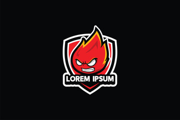 Fire ball mascot logo vector template