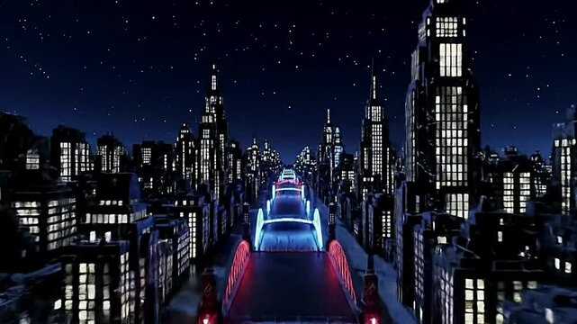 Art Deco Metropolis with Glimmering Gold and Neon