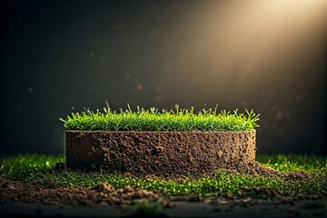 green grass and soil
