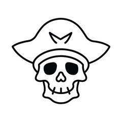 hand drawn skull pirate vector art