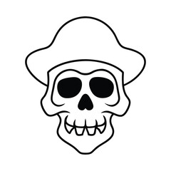 hand drawn skull pirate vector art