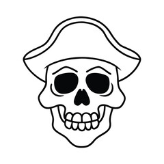 hand drawn skull pirate vector art