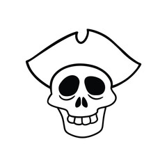 hand drawn skull pirate vector art