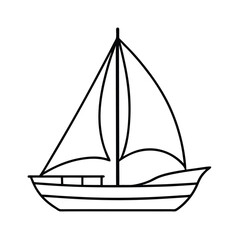ketch sailing boat line drawing