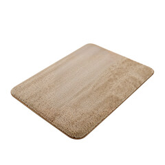 Beige fluffy bath mat, cozy and soft, isolated on transparent background
