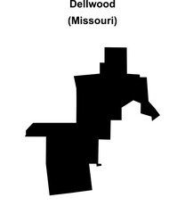 Obraz premium Dellwood (Missouri) blank outline map