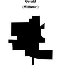 Gerald (Missouri) blank outline map