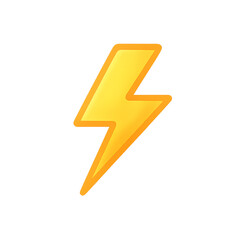 Lightning bolt icon with glow on Transparent Background