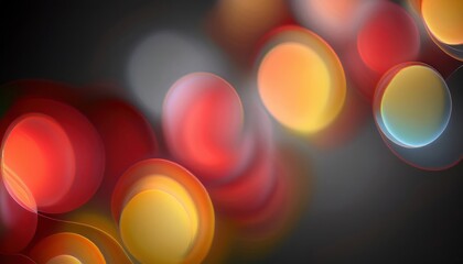  vivid abstract bokeh light blend in red yellow and orange tones with glowing circular shapes on dark gradient background for digital design, branding, or poster artwork