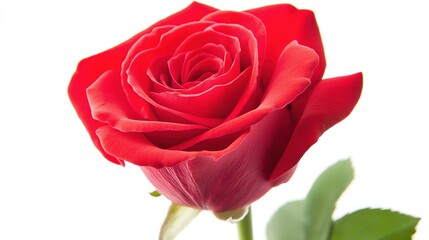 A solitary red rose in full bloom, symbolizing love and passion in its purest form