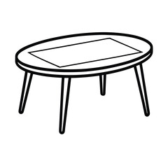 modern coffee table line art vector