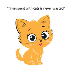 My pet cat is cute cartoon