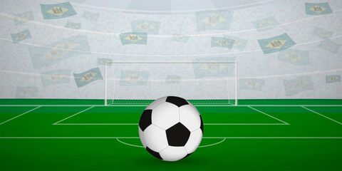 Delawarean Football Arena Full of Fans with National Flags, Sports Event Illustration.