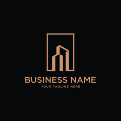 square building real estate logo