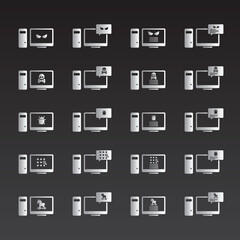 Fototapeta premium Malware desktop icon set. Hacking concept.