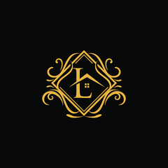 luxury ornament L house logo