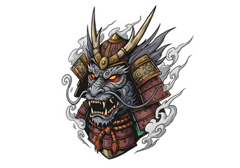 tribal mask with a tattoo on his head