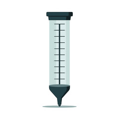 Illustration of a Graduated Cylinder for Scientific Measurement and Experimentation, Clean and Simple Design