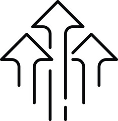 ascending growth arrows outline icon sign , vector illustration . 