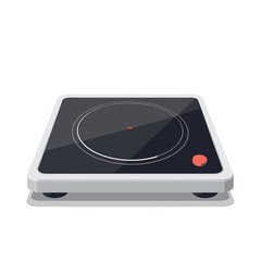 Fototapeta premium Modern Portable Induction Cooktop with Black Glass Surface and Simple Control Panel Illustration