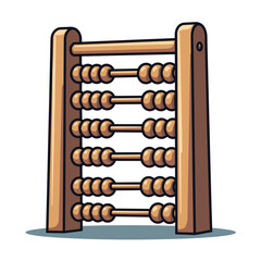 Wooden Abacus with Beads for Calculation and Mathematical Learning, Educational Tool Illustration