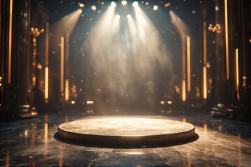 spotlight on podium  stage