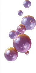 Colorful transparent bubbles on white background