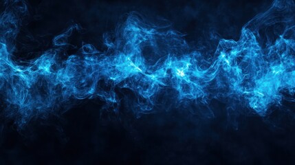 Abstract swirling blue smoke against a dark background