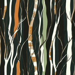 Fototapeta premium Abstract Artistic Forest of Stylized Trees with Vibrant Colors and Textures.