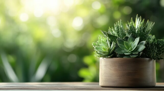 A beautifully arranged pot of vibrant succulents basking in soft natural light, creating a refreshing and lively atmosphere that enhances the beauty of these delightful plants for home decor.