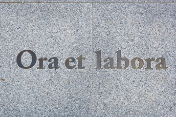 Motto in Santo Domingo de Silos, Burgos, Castilla y Leon, Spain
