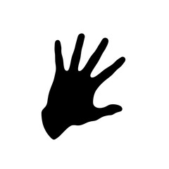 Obraz premium Silhouette of hand on white background, personal interaction and expression