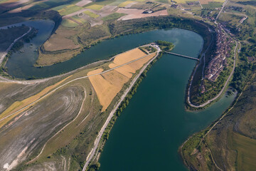 Aerial view of Maderuelo, Segovia, Castilla y Leon, Spain