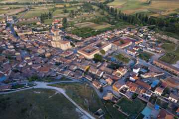 Aerial view of Peñaranda de Duero, Burgos, Castilla y Leon, Spain