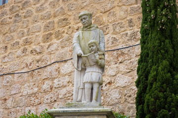 Statue in Oña, Las Merindades, Burgos, Castilla y Leon, Spain