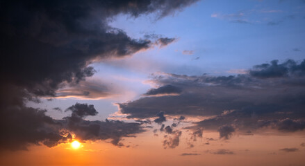 Sunset sky, big clouds
