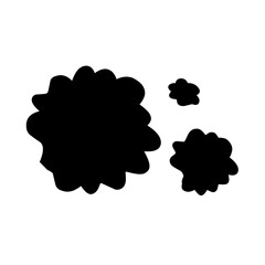 Splash silhouette with droplets. Water drops shapes, liquid burst splashes and ink blot hand drawn vector set of silhouette droplet, drop liquid illustration