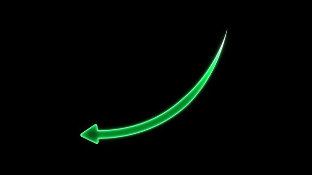 arrow rising transparent channel, right business growth arrow and graph chart. Abstract arrow growth chart of economy icon animation.