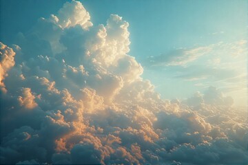The view of the sea and mountains, flowers, beautiful clouds, and the sunlight is very beautiful.