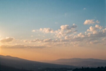 Fototapeta premium The view of the sea and mountains, flowers, beautiful clouds, and the sunlight is very beautiful.