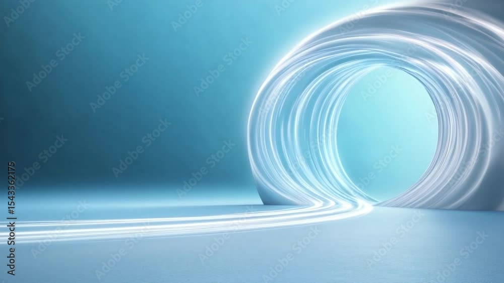 Poster abstract light tunnel: glowing, ethereal light trails form a mesmerizing tunnel, creating a futurist