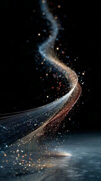 A mesmerizing swirl of vibrant particles creating an abstract, ethereal effect.
